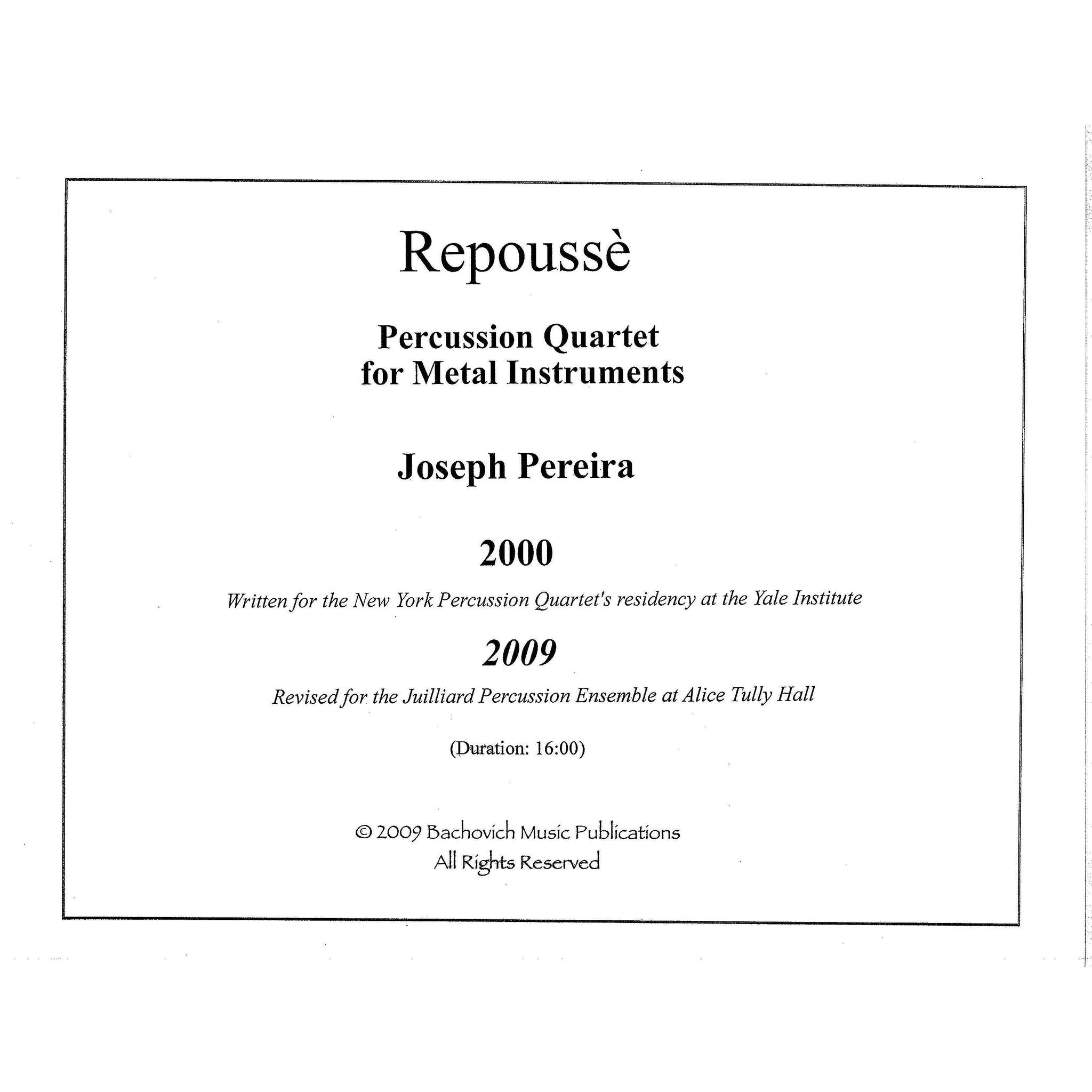 Repousse by Joseph Pereira Cover