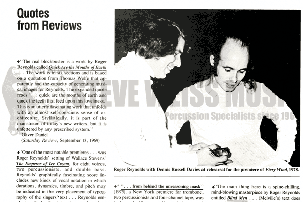 Reynolds-Profile of a Composer : Roger Reynolds