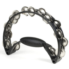 Black / Gray Rhythm Tech Pro Tambourine with Stainless Steel Jingles & Pro Mount