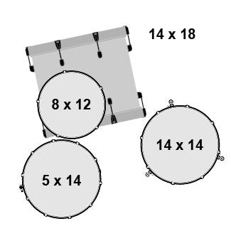 Gretsch Renown 4 Piece Drum Set (18/12/14/14sn) Piano White GRE-RN2-J484-PW Sizes