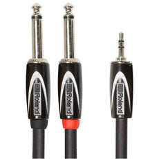 Roland Black Series Interconnect Cable 1/8" TRS to 1/4" Dual - 10ft