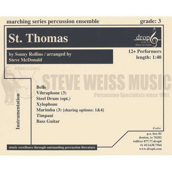 Rollins-St. Thomas arr. McDonald (SP)-B/3V/X/3M/4T /opt. steel dr./BG