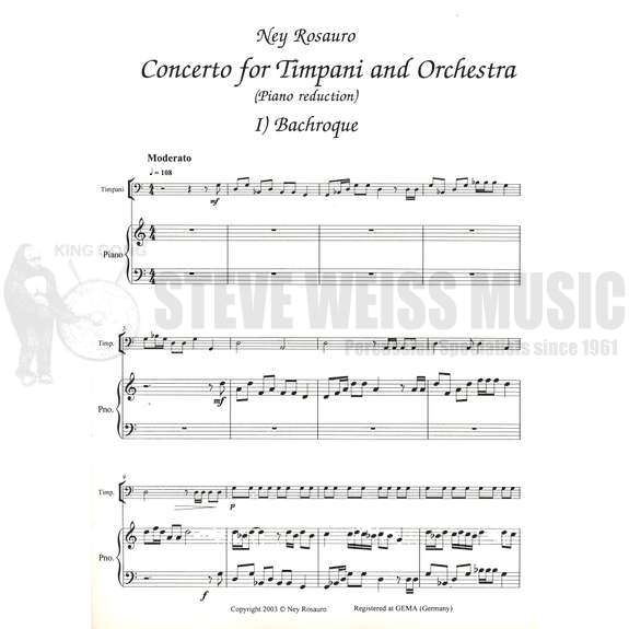 Rosauro-Concerto for Timpani and Orchestra (Piano Reduction) - 5T/PN SP