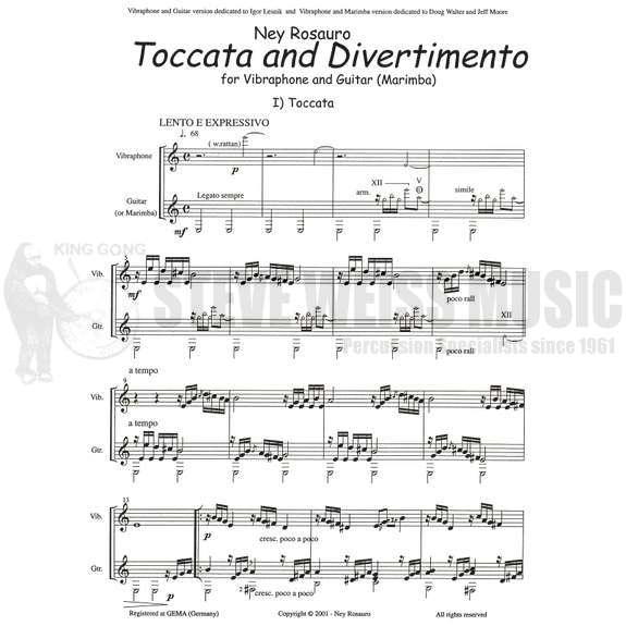 Rosauro-Toccata & Divertimento (P)-V/M or GT