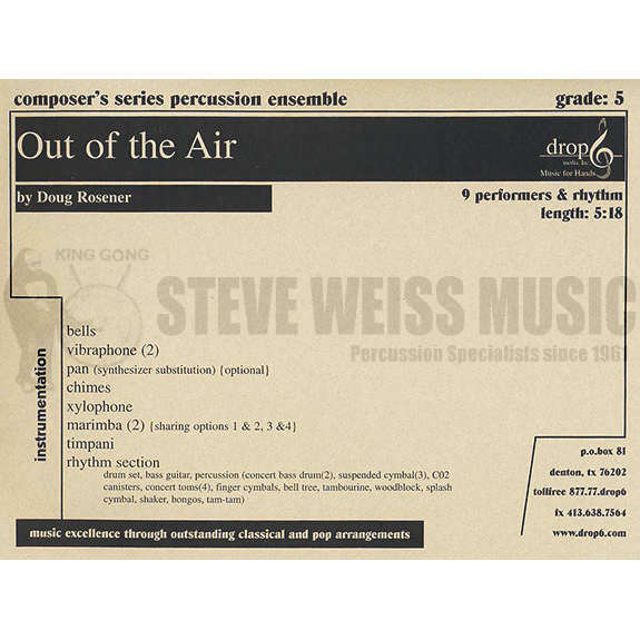 Rosener-Out of the Air B/2V/C/X/2M/4T/P/opt. pan or synth/BG SP