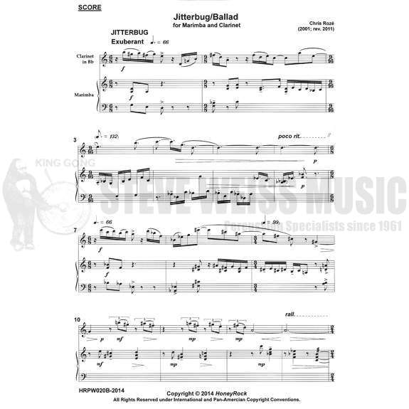 Roze-Jitterbug/Ballad (SP)-MARIMBA/Bb CLARINET VERSION