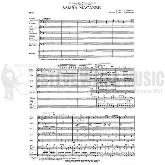 Saint-Saens-Samba Macabre arr. Armstrong-(SP) P/X/4M/V