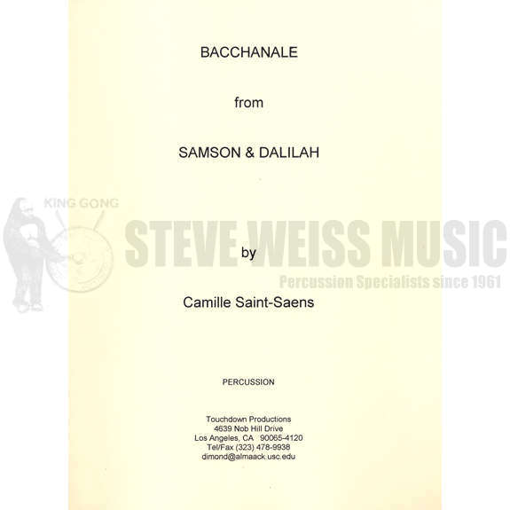 Saint-Saens-Samson & Delilah Bacchanale (Perc./Timp. parts ed. b