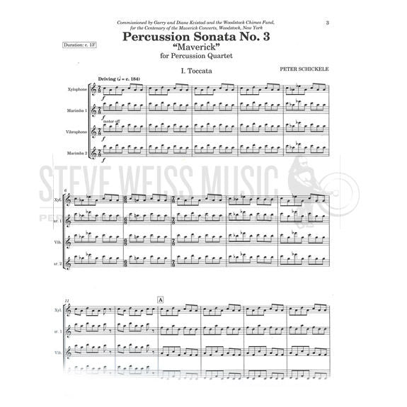 Schickele-Percussion Sonata No. 3 Maverick (SP)-B/V/Cro./ X/2M