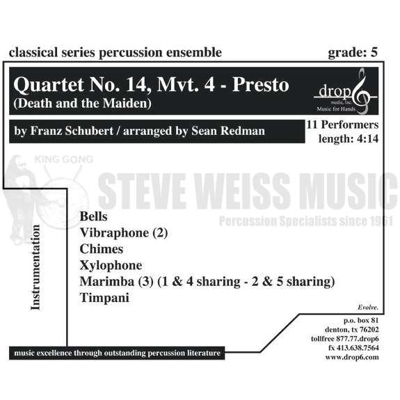 Schubert-Quartet No. 14 Mvt. 4 arr. Redman (SP)-B/2V/C/X/ 3M/BM/4T
