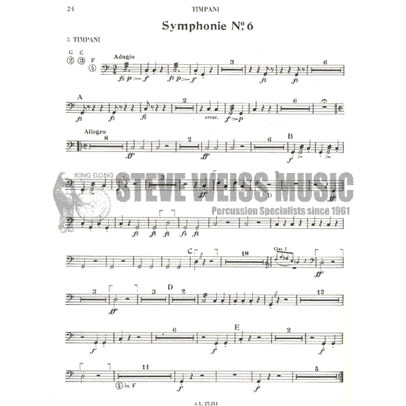 Schubert-Symphonies Parties de Timbales