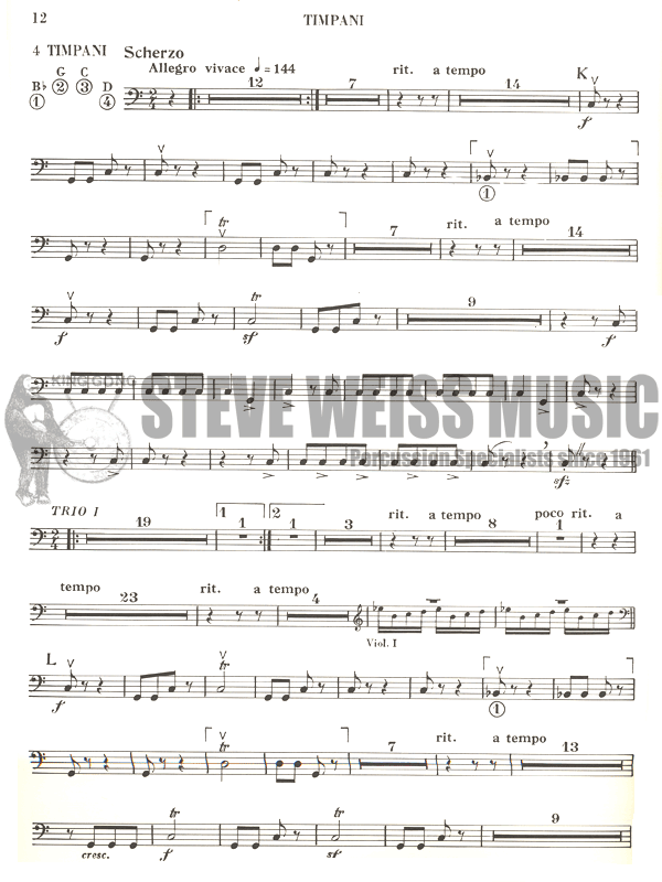 Schumann-Symphonies, Piano Concerto : Timpani Parts
