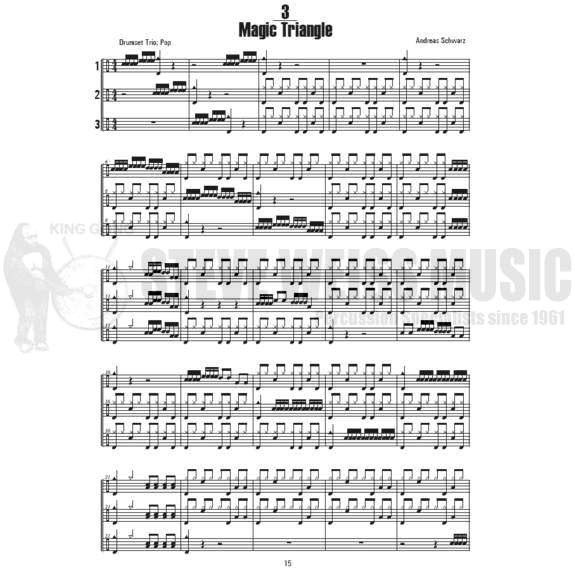 Schwarz-34 Trios & Quartets for Drumsets (w/CD-ROM)