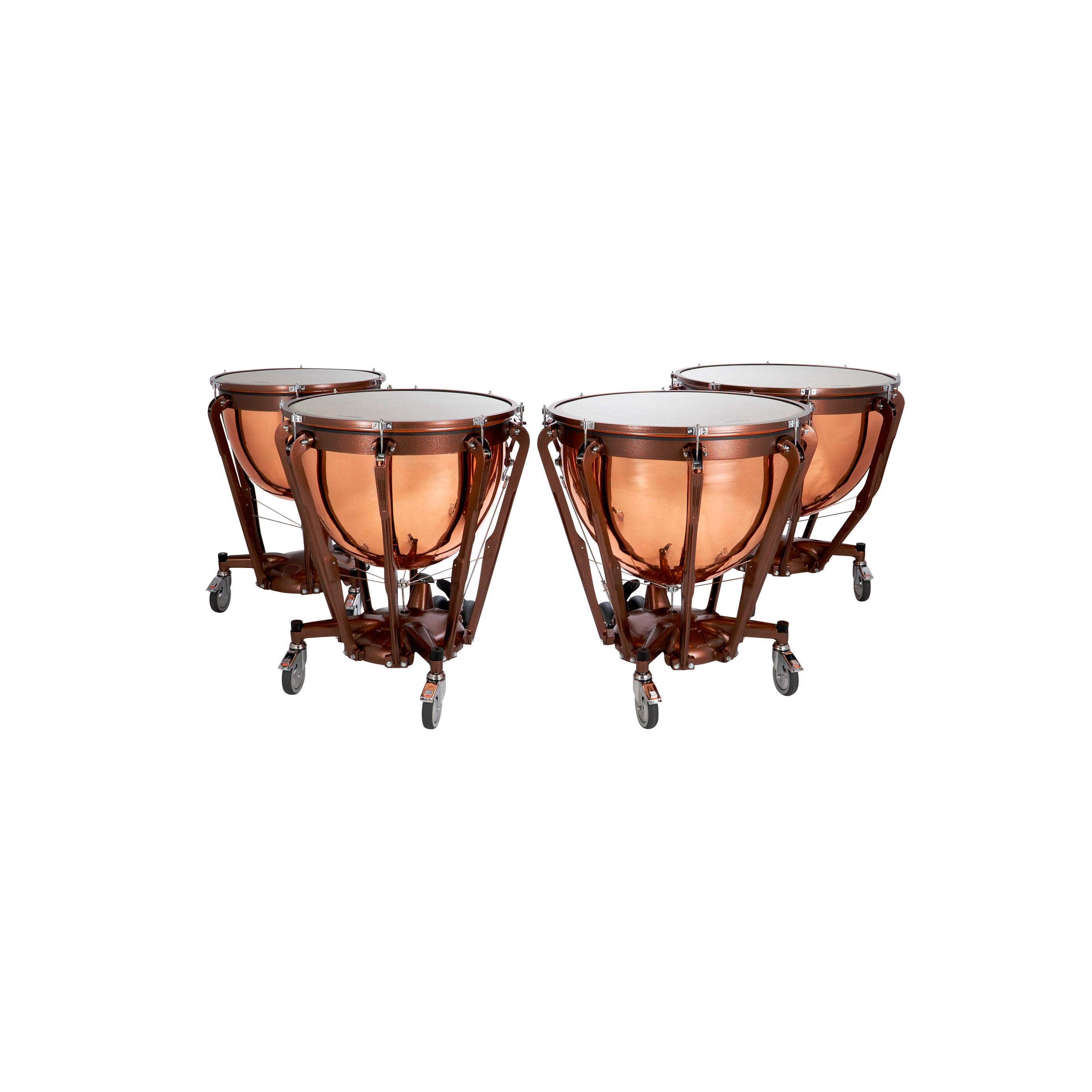Set of 4 Ludwig Standard Series Polished Copper Timpani with Gauges - 23"/26"/29"/32" - Image 2