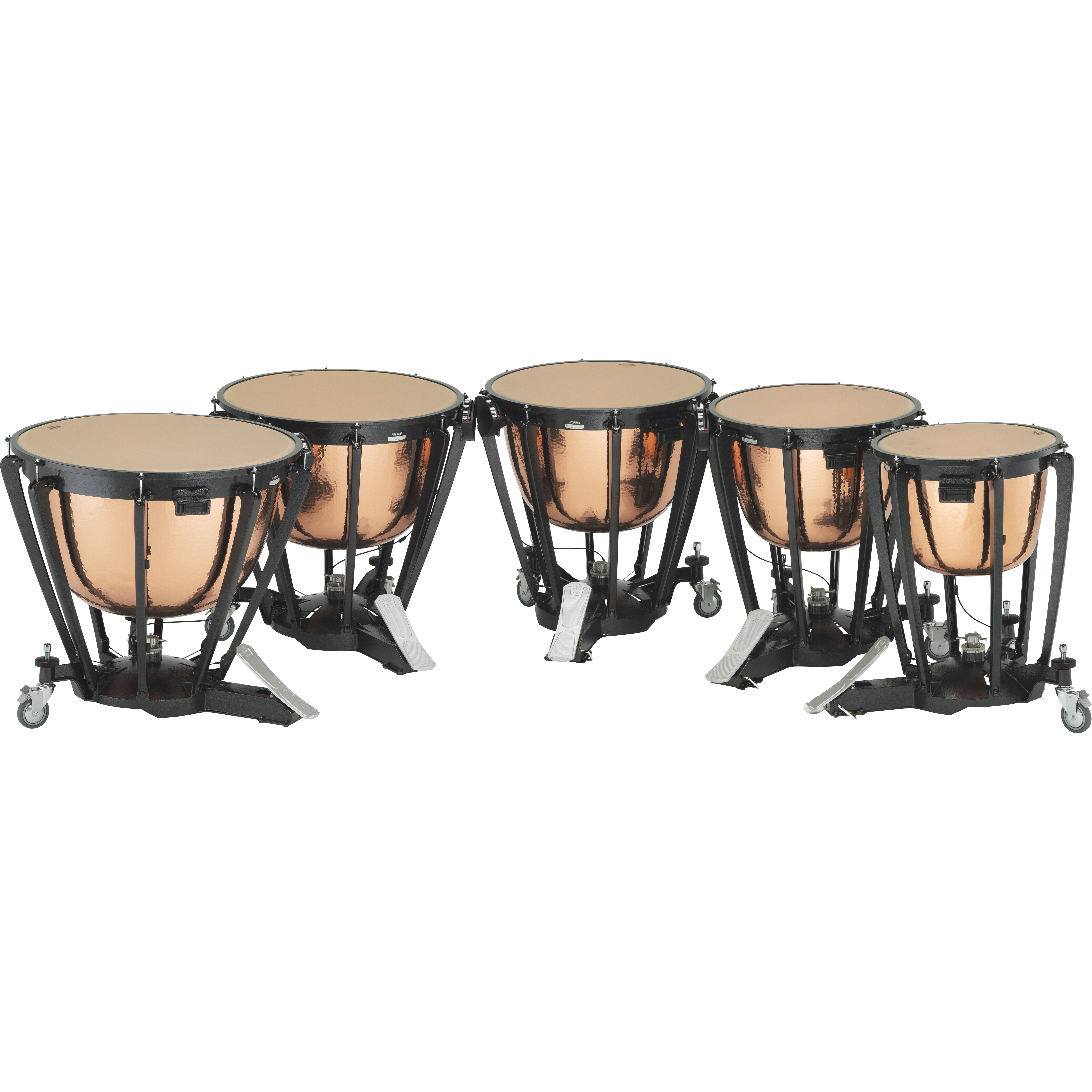 Set of 4 Yamaha Professional Series Hammered Cambered Copper Timpani - 23"/26"/29"/32"