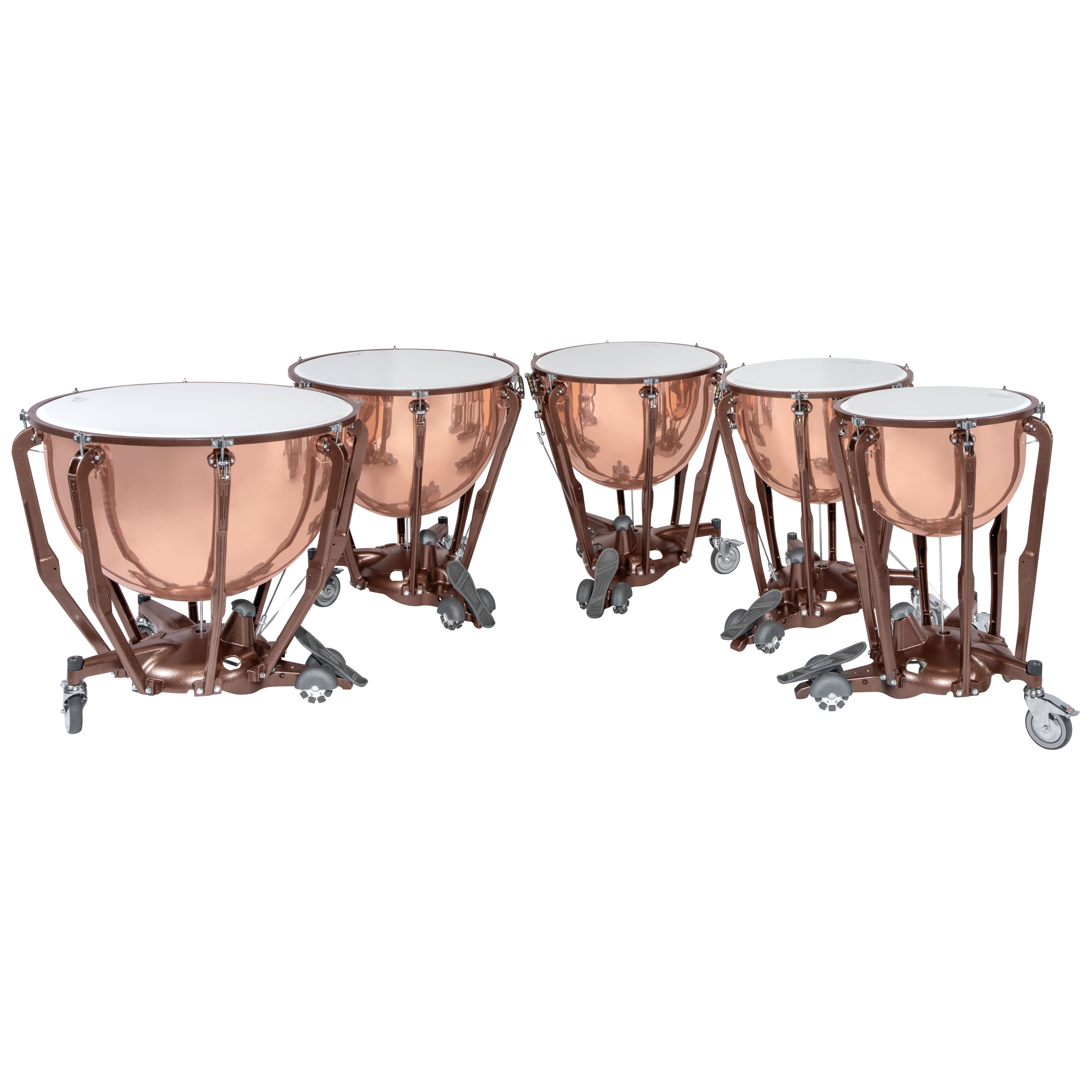 Set of 5 Ludwig Standard Series Polished Copper Timpani with Gauges - 20"/23"/26"/29"/32" - Image 2
