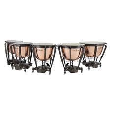 Set of 5 Majestic Symphonic Series Hammered Copper Timpani with Cambered Bowls - 20"/23"/26"/29"/32" - Image 1