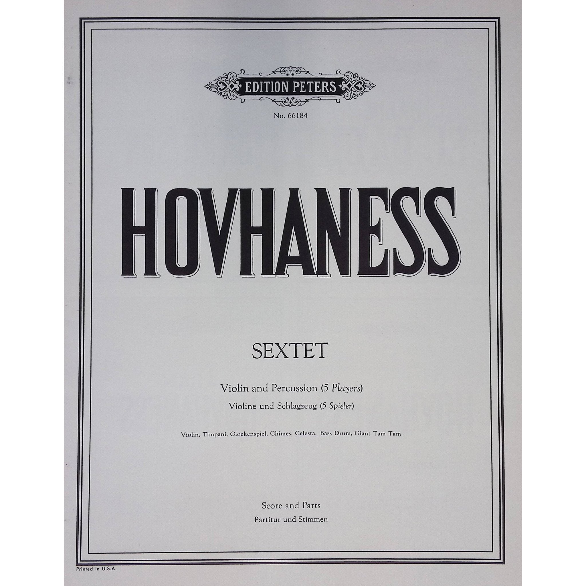 Sextet for Violin and Percussion by Alan Hovhaness
