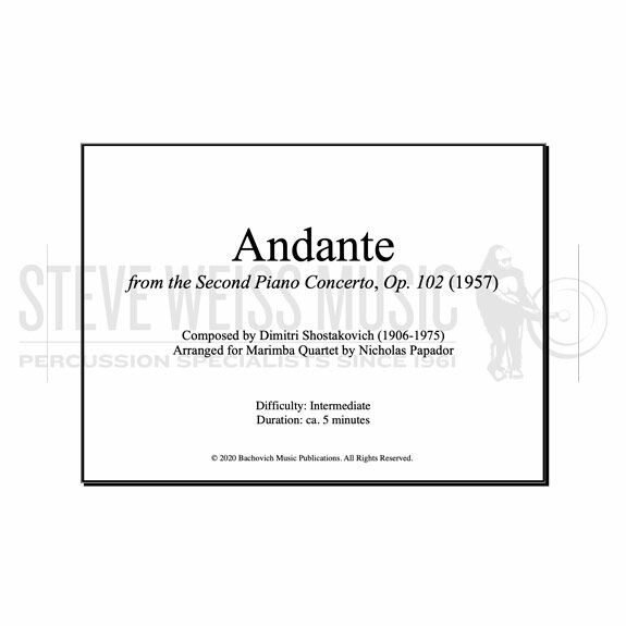 Shostakovich-Andante from Piano Concerto No. 2, Op. 102 arr. Papador (SP)-4M