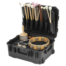 SKB Percussion Case Filled with Mallets, Tambourine and other instruments