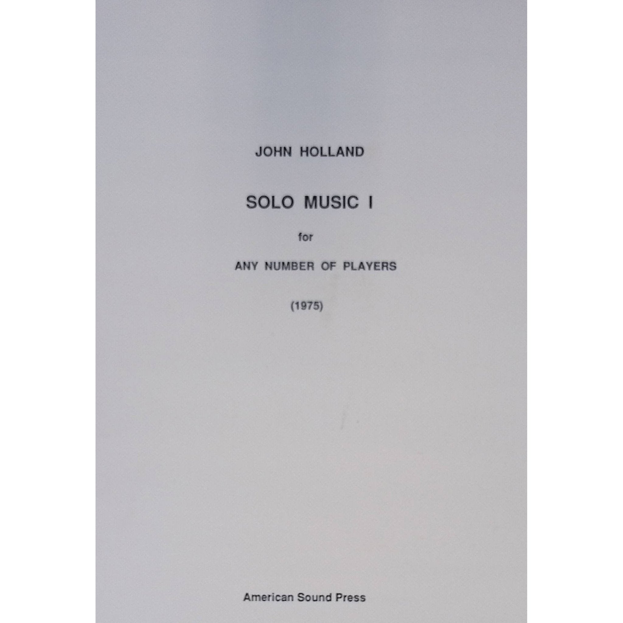 Solo Music 1 by John Holland