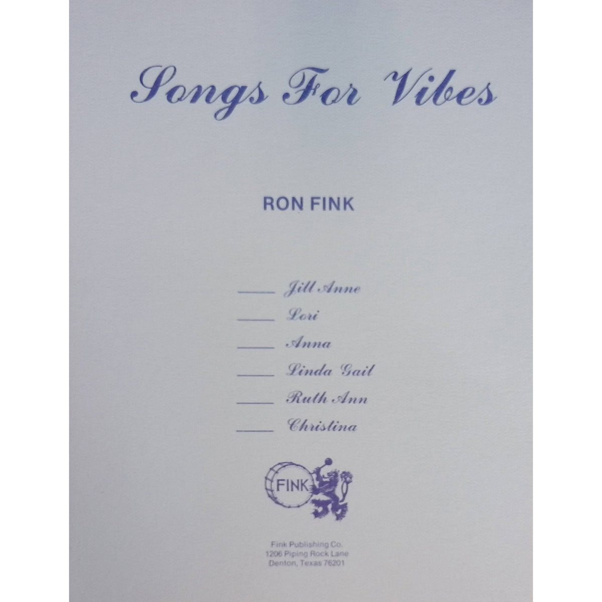 Songs for Vibes by Ron Fink