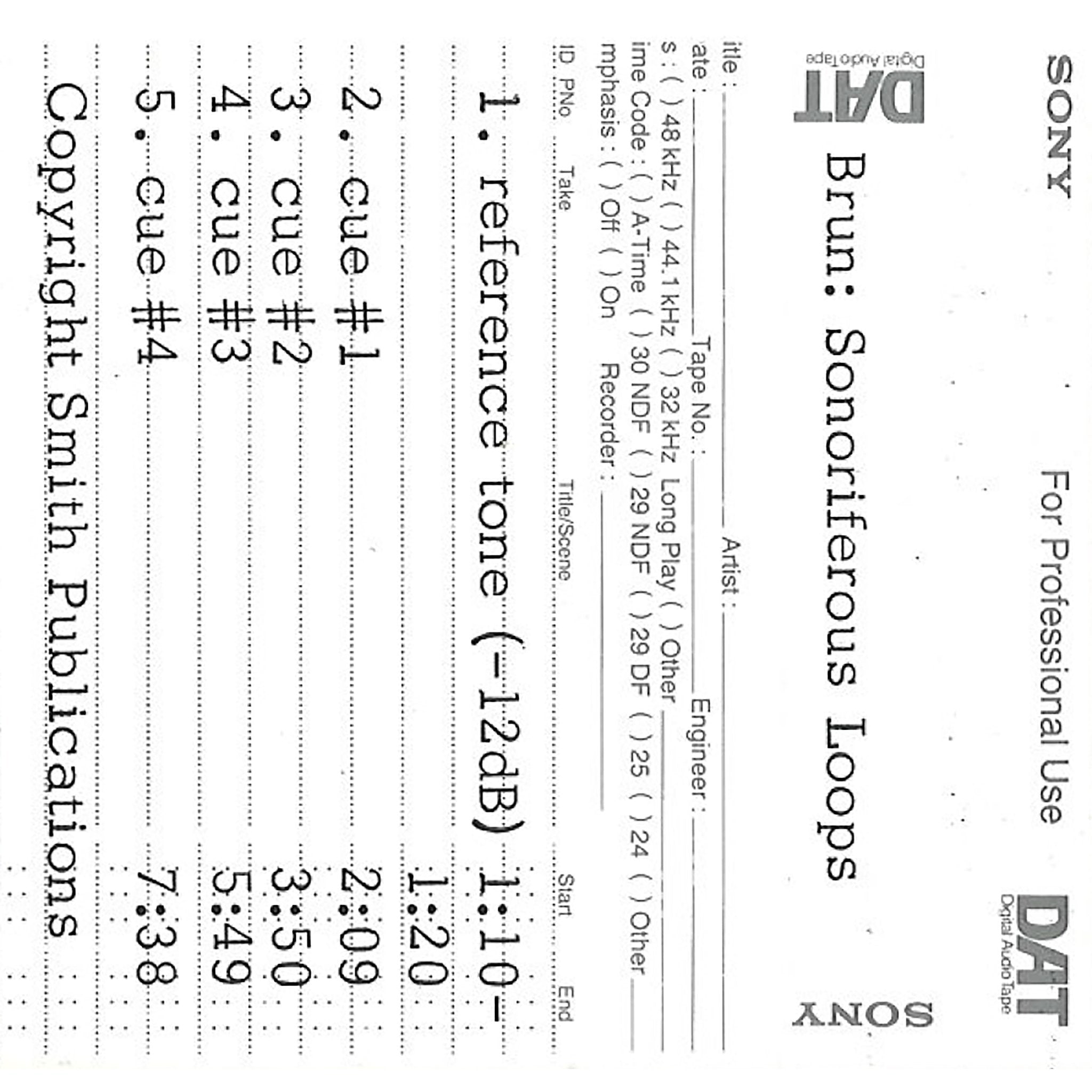 Soniferous Loops accompaniment DAT Tape by Herbert Brun
