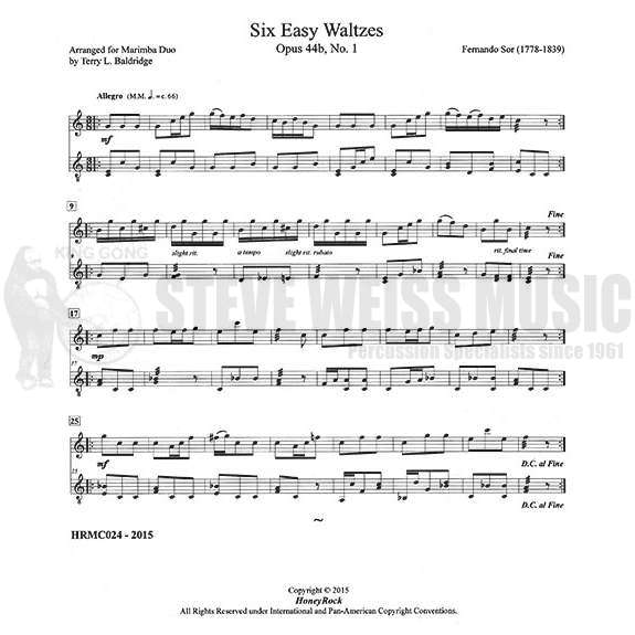 Sor-Six Easy Waltzes Op. 44b arr. Baldridge (SP)-2M