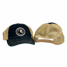 Steve Weiss Music Hat - Garment Washed Unstructured Trucker Hat - Navy / Khaki