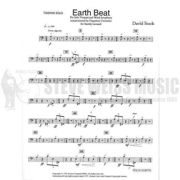 Stock-Earth Beat (Solo part ONLY)-5T/Wind ens.