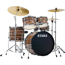 Tama Imperialstar 5-piece Drum Set with Hardware and Meinl HCS Cymbals - 20" Bass Drum - Coffee Teak Wrap