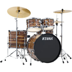 Tama Imperialstar 5-piece Drum Set with Hardware and Meinl HCS Cymbals - 22" Bass Drum - Coffee Teak Wrap