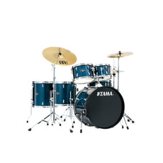 Tama Imperialstar 6-piece Drum Set with Hardware and Meinl HCS Cymbals - 22" Bass Drum - Hairline Blue