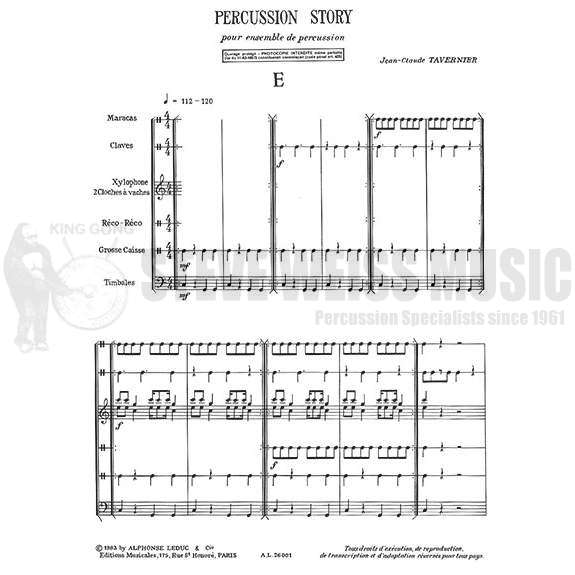 Tavernier-Percussion Story E (2S)-P/X/B/V/T