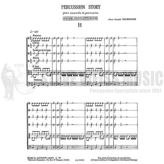 Tavernier-Percussion Story H(2S)-P/T/B/X/V/DS