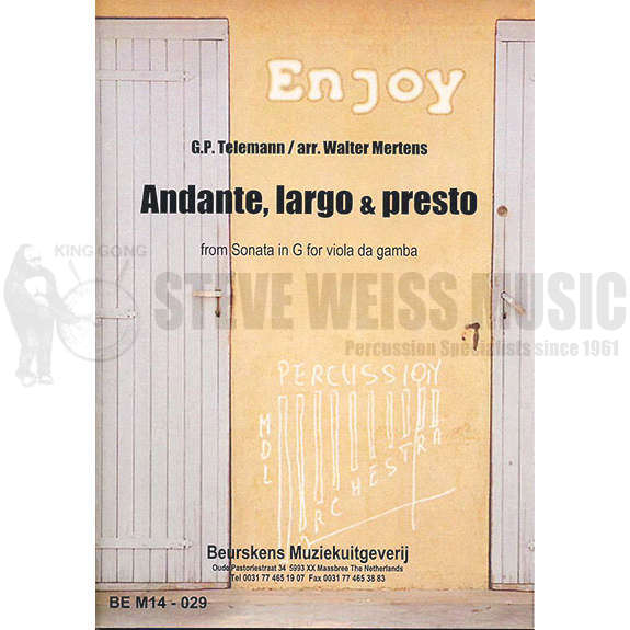 Telemann-'Andante, largo & presto' from Sonate in G for Viola da Gamba arr. Mertens (SP-6)-3V/3M