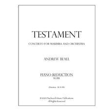 Testament Concerto for marimba and orchestra by Andrew Beall