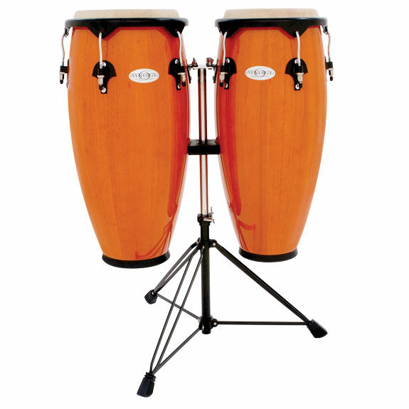 Toca Synergy Series Wood Conga Set w/Stand - Amber Finish