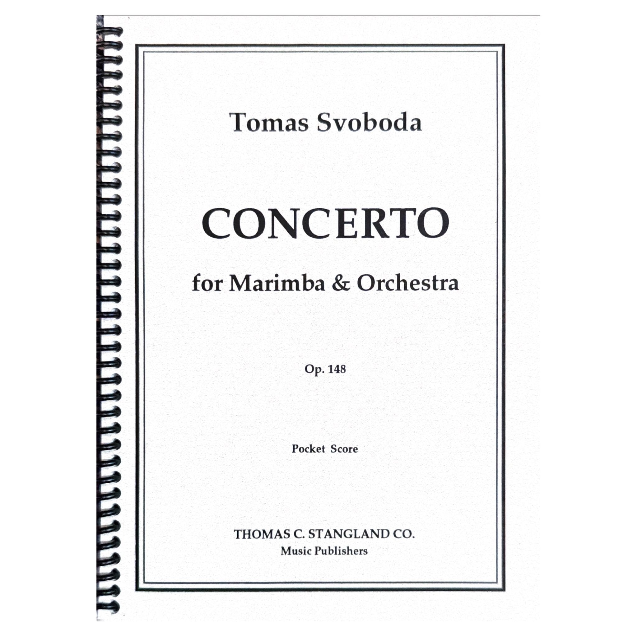 Tomas Svoboda Concerto for Marimba and Orchestra Op 148 Pocket Score