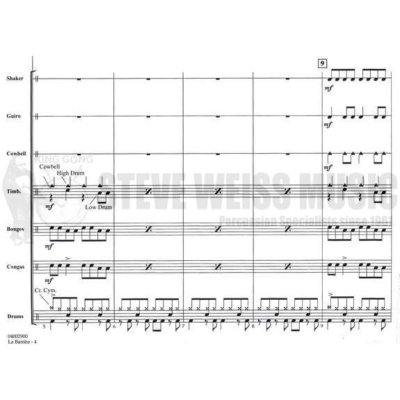 Valens-La Bamba arr. Downs/Mattingly (SP)-B/V/2X/3M/DS/P