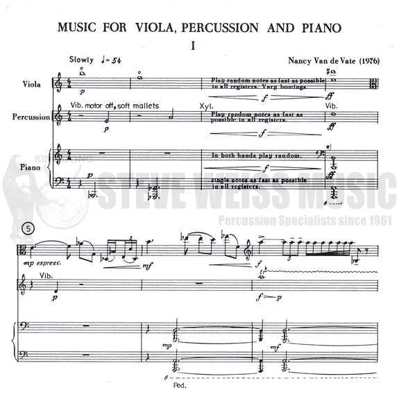 Van de Vate-Music for Viola, Percussion and Piano (SP)-B/ V/X/M/P/PN/VA