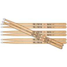 Vic Firth American Classic Terra 5BTN Nylon Tip Drumsticks Value Pack - Image 1