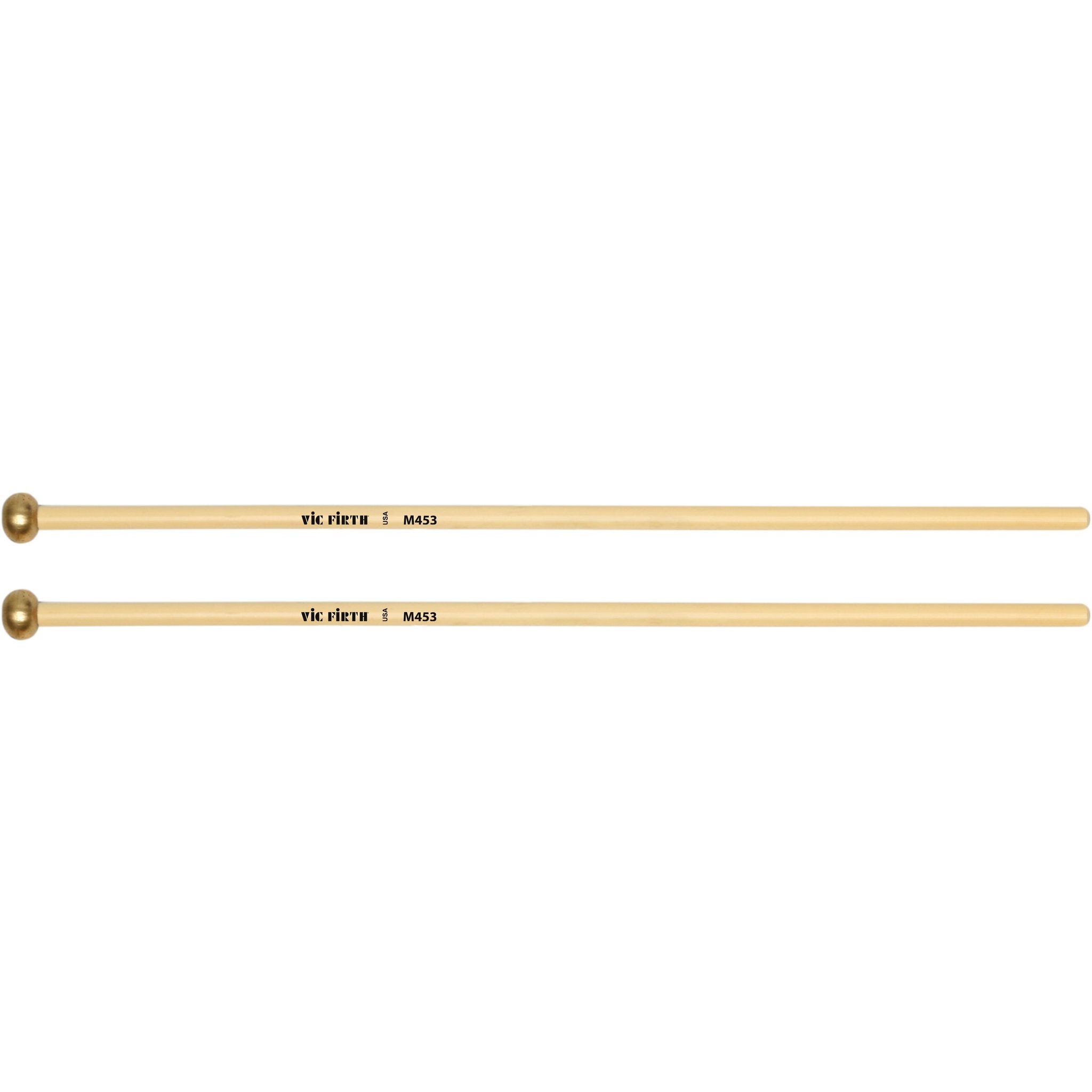 Vic Firth Articulate Series - M453 Glockenspiel Mallets - Brass - Oval - Image 1