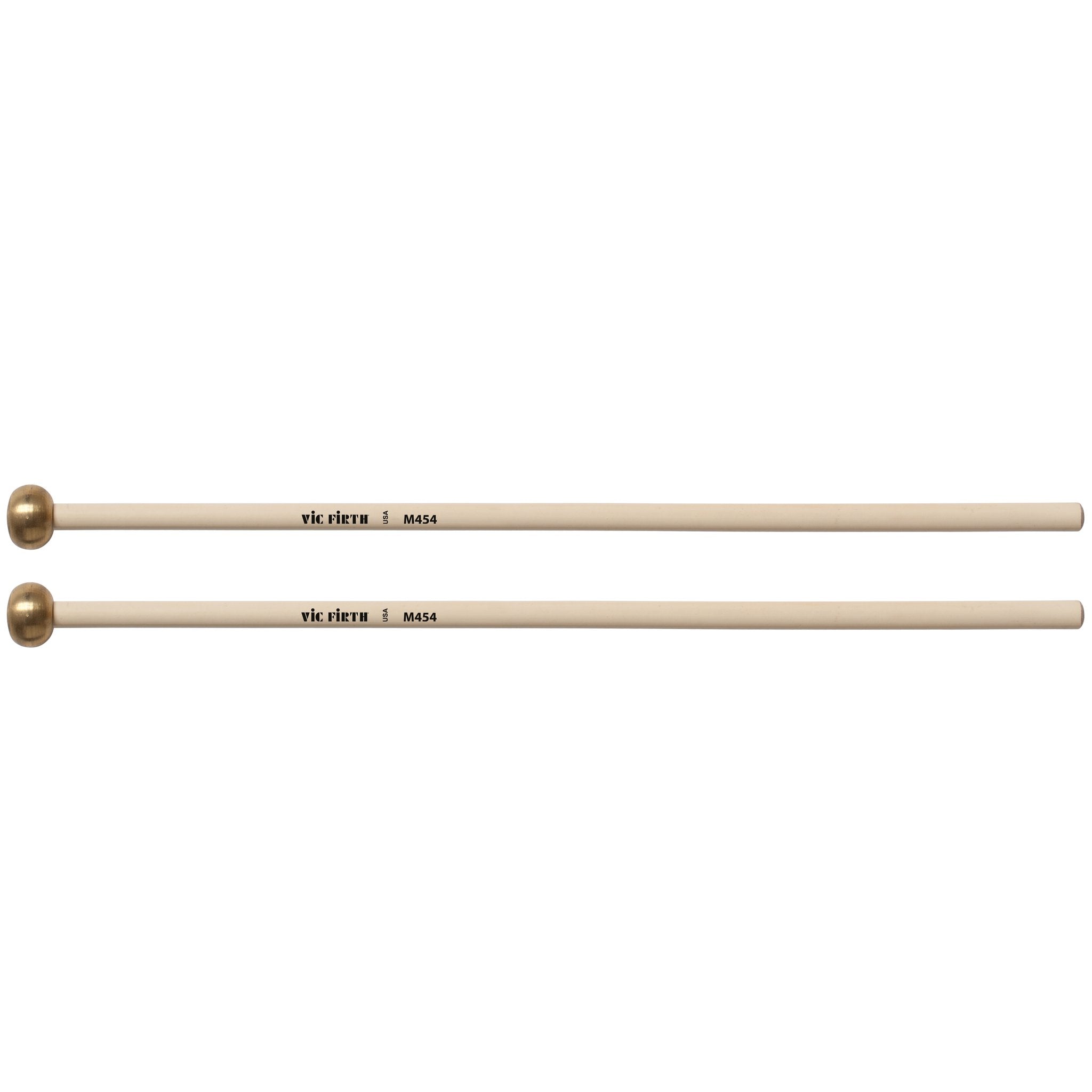 Vic Firth Articulate Series - M454 Glockenspiel Mallets - Brass - Oval - Image 1