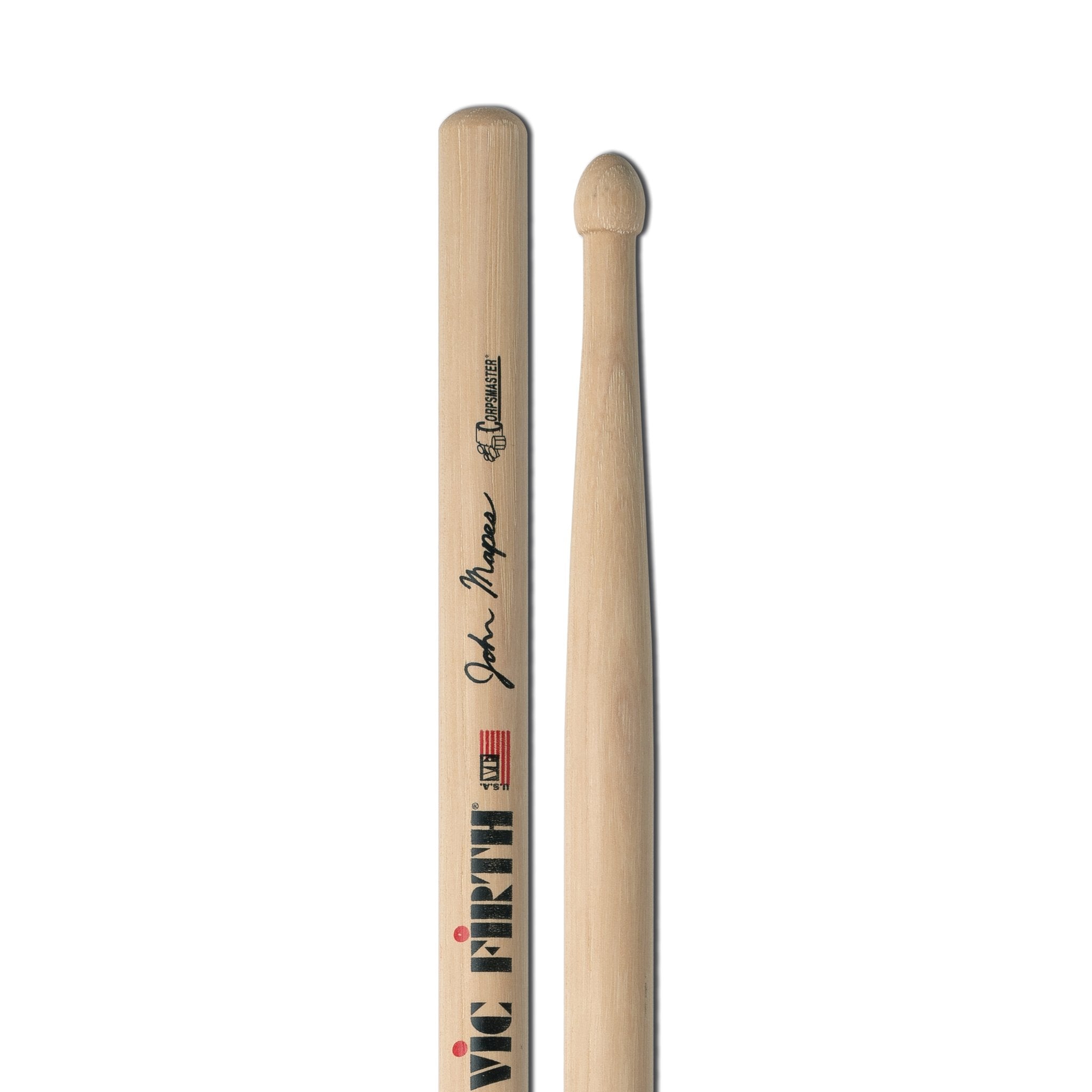 Vic Firth Corpsmaster John Mapes Snare Drum Sticks - Wood Tip - Image 3