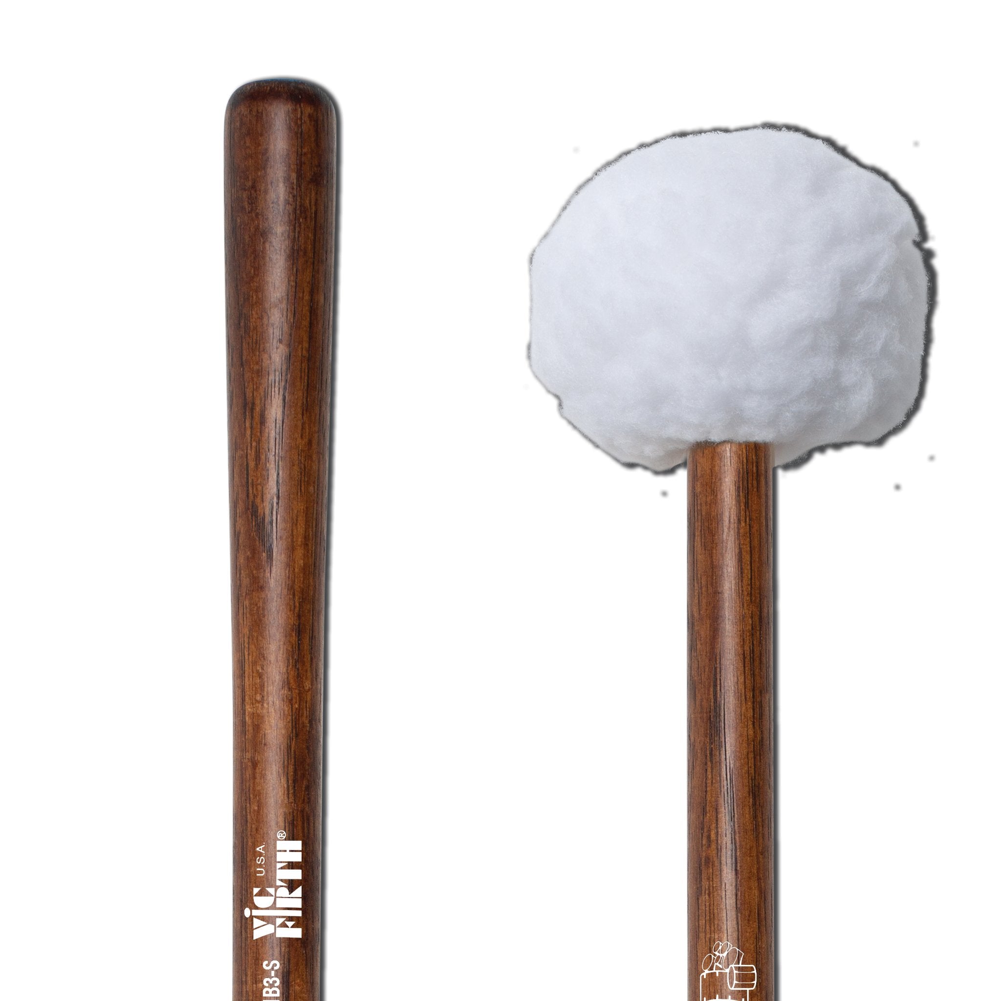 Vic Firth Corpsmaster MB3S Soft Bass Drum Mallets - Large - Image 3