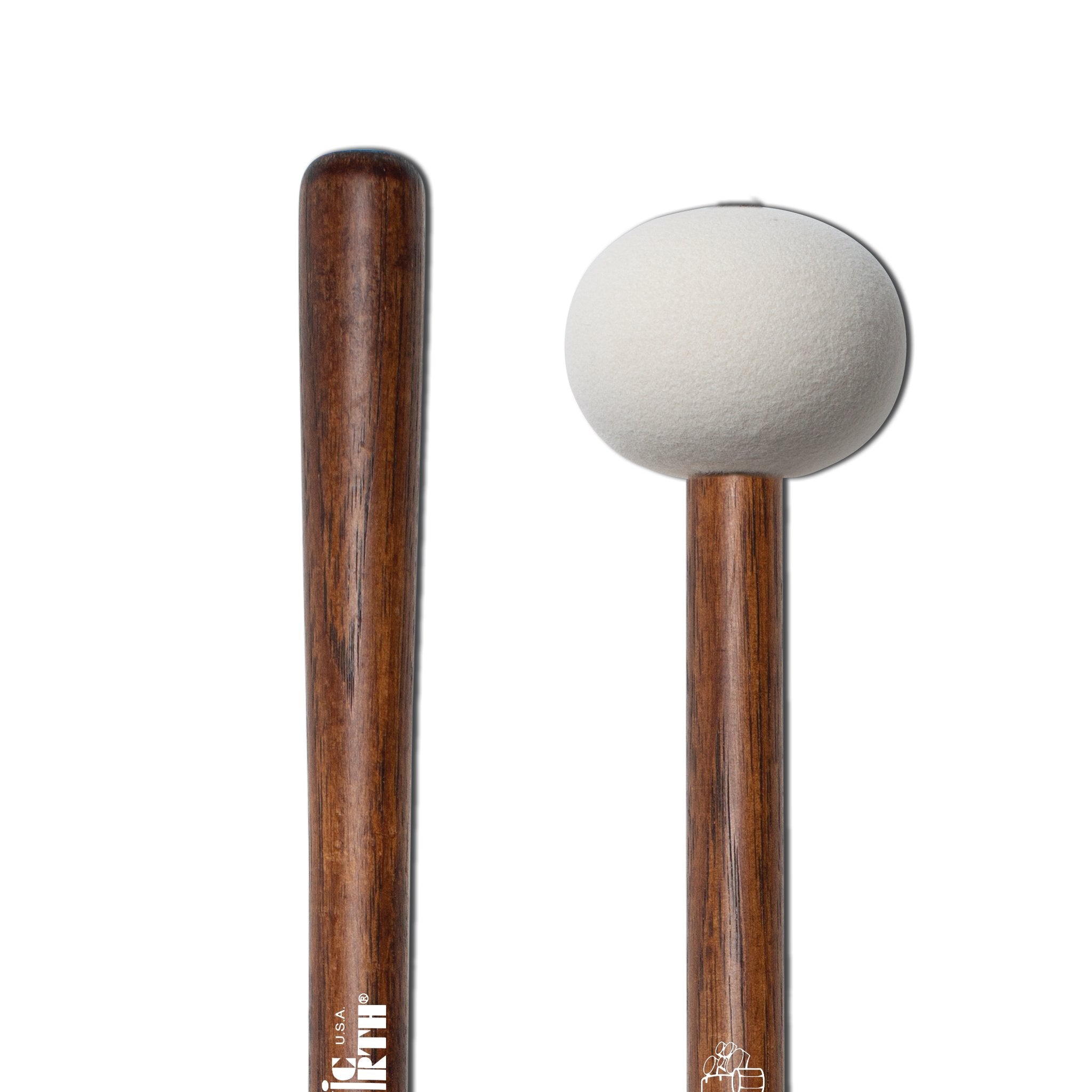 Vic Firth Corpsmaster MB4H Hard Bass Drum Mallets - X-Large - Image 3