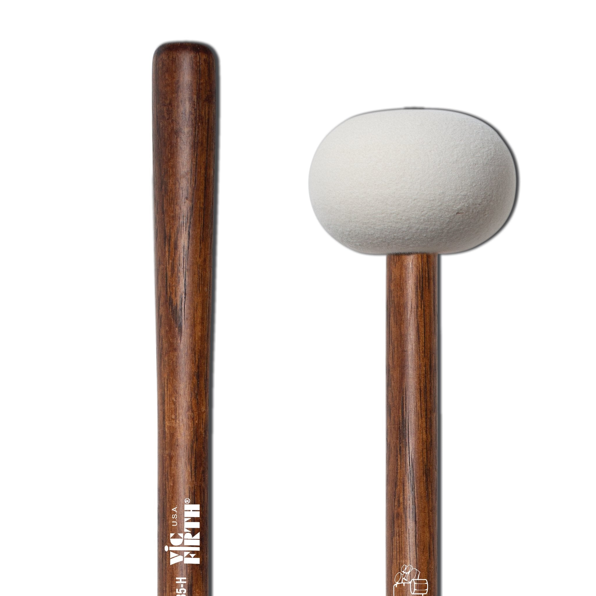 Vic Firth Corpsmaster MB5H Hard Bass Drum Mallets - XX-Large - Image 3