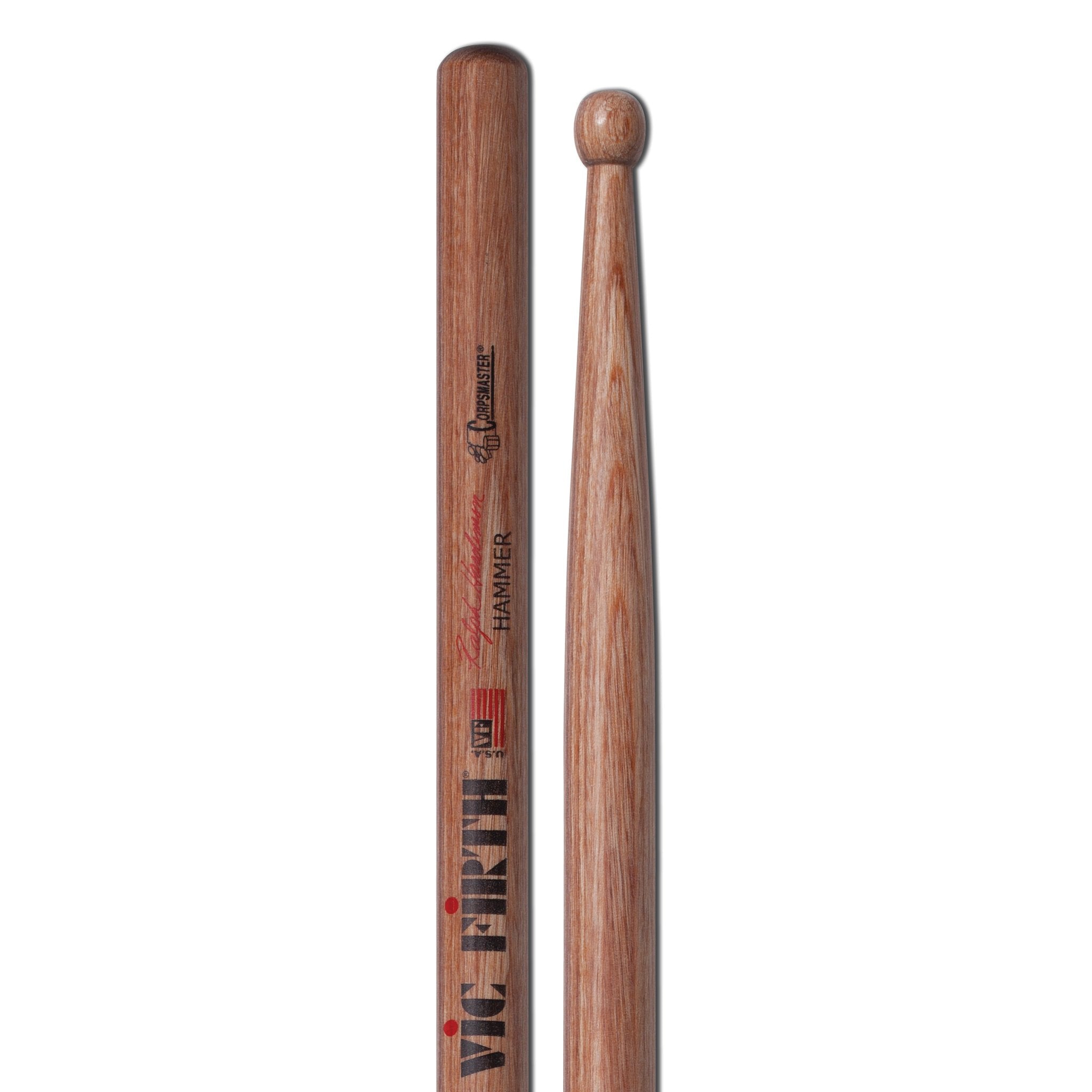 Vic Firth Ralph Hardimon Hammer SRH2 Marching Snare Drumsticks - Sta-Pac Laminated Birch