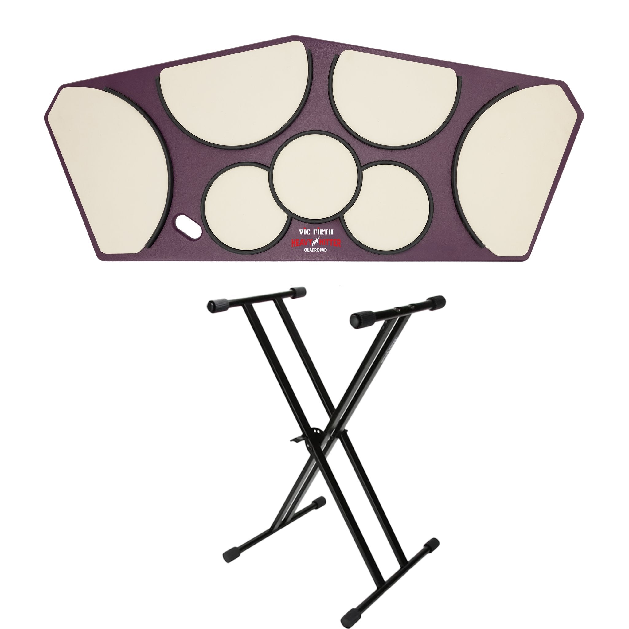 Vic Firth Heavy Small Quadropad with Rims & X-Stand Bundle HR